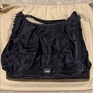 Gently used Burberry black leather/canvas purse